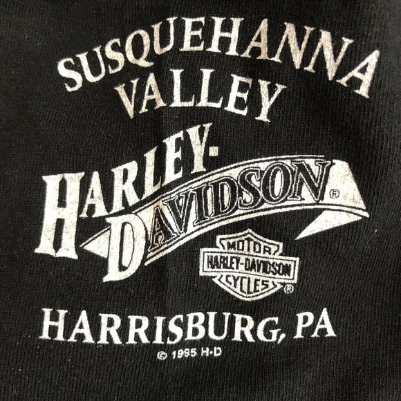 Vtg Harley Davidson Graphic Tshirt Embroidered Eag - Picture 5 of 10
